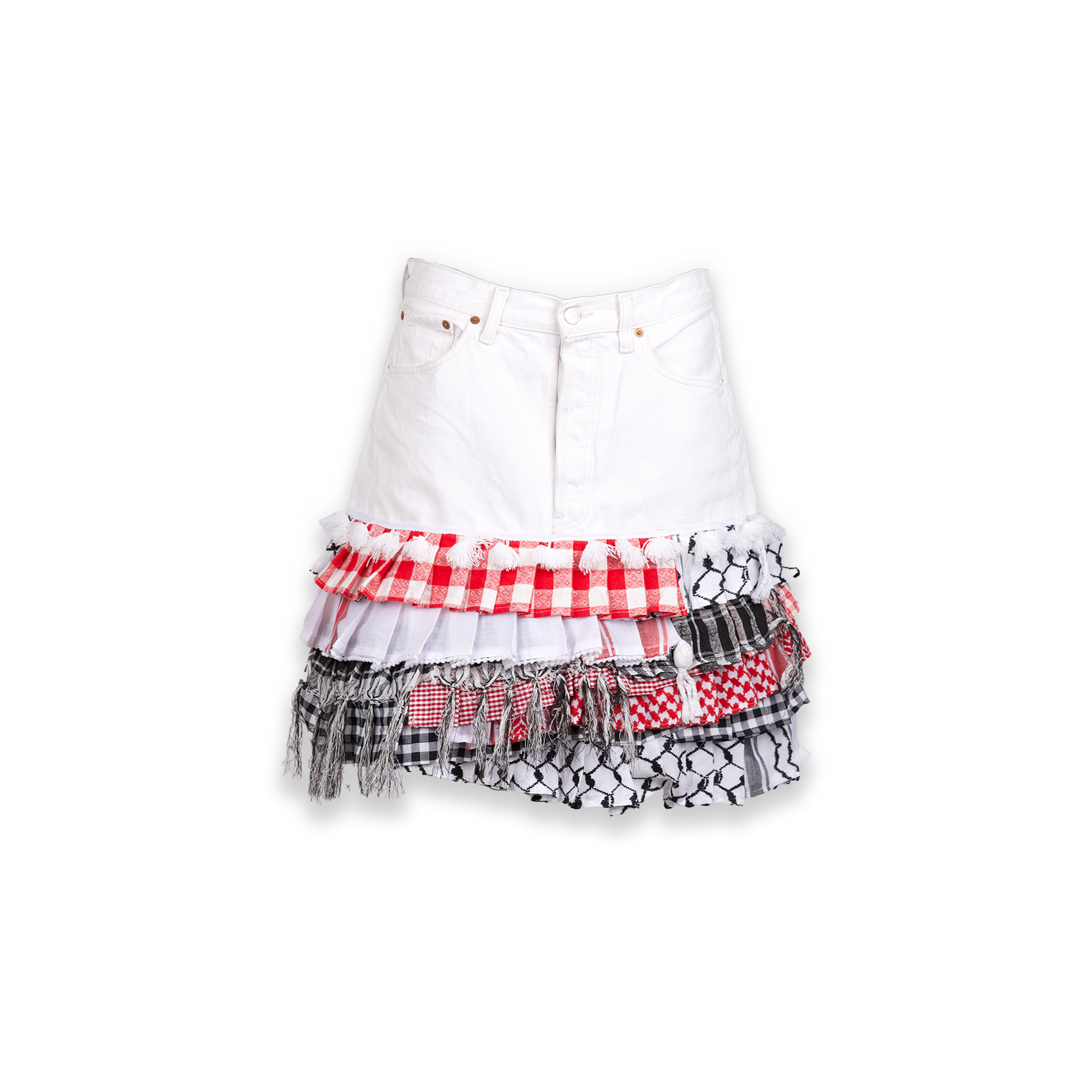 Kufiya-Denim Skirt