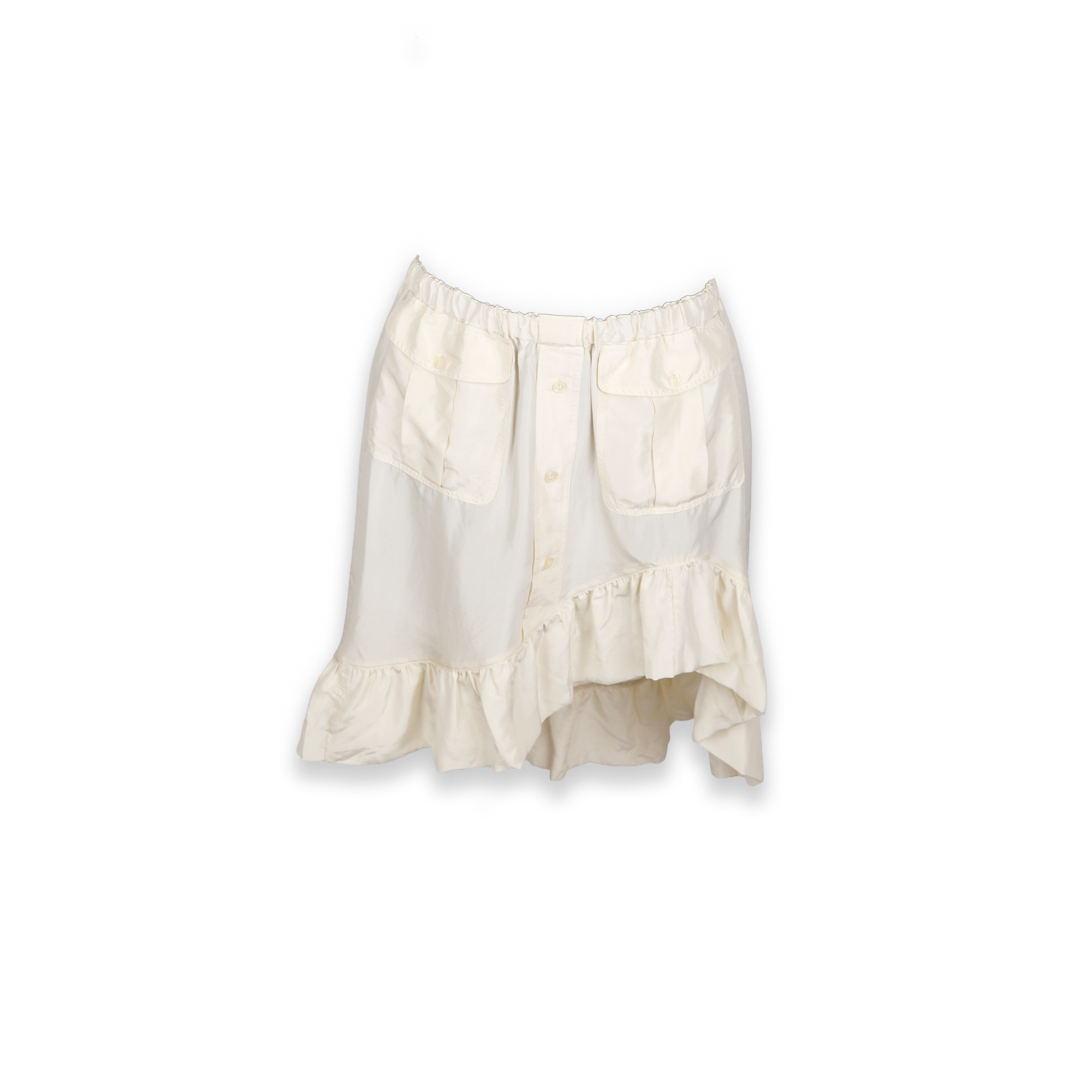 Silk Asymmetrical Midi Skirt