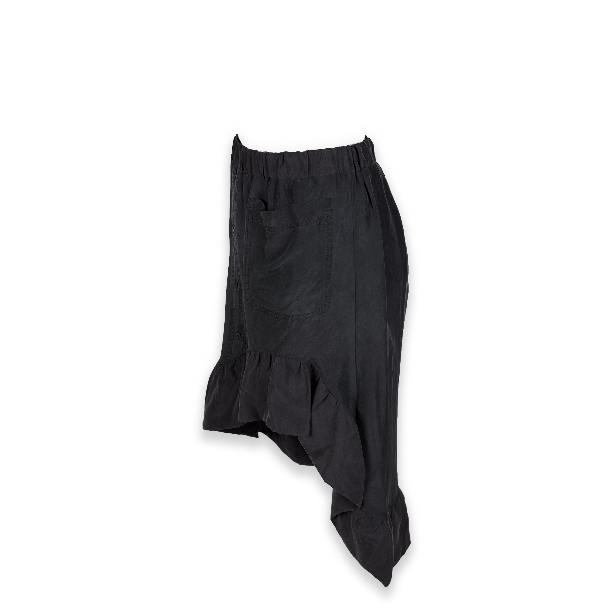 Silk Asymmetrical Midi Skirt